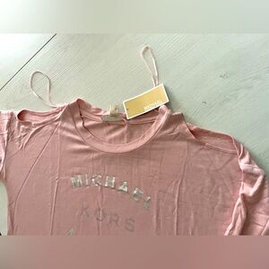 NWT Michael Kors Shoulder Cutout Long Sleeve tee